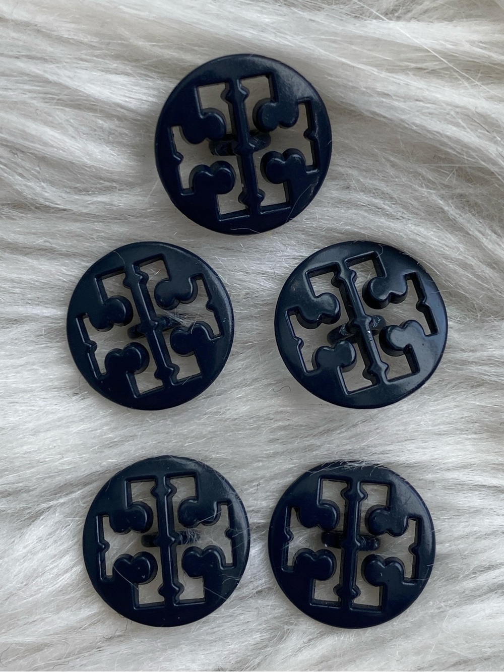 Tory Burch | (5) Navy Logo Replacement Buttons